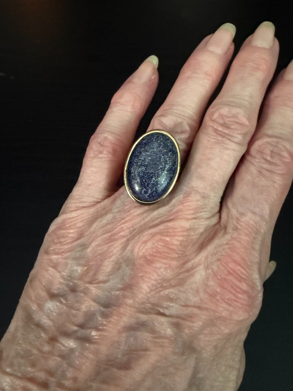 Barse Lapis Bronze Ring